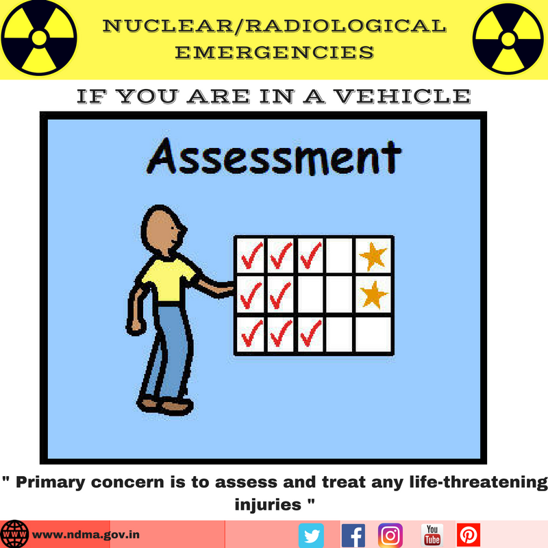 Primary concern is to assess and treat any life-threatening injuries